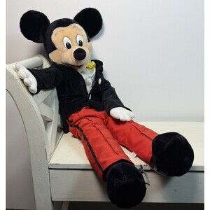 Vintage Disney Mickey Mouse Hand Puppet 36" Stuffed Plush Mouseketoys 1990s